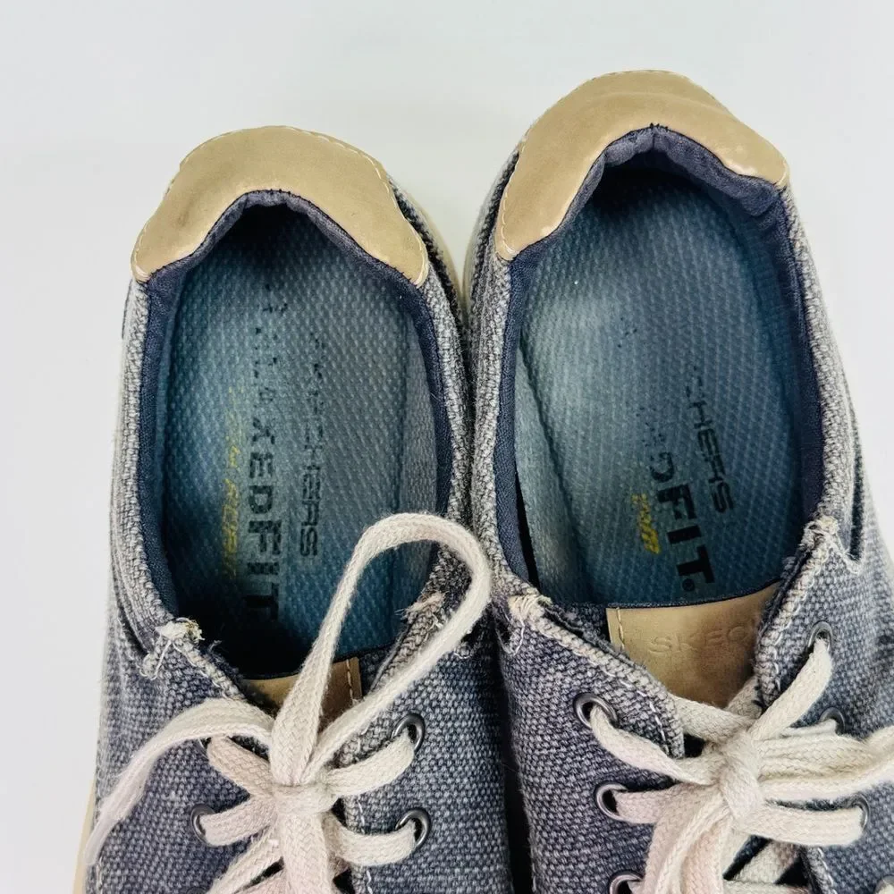 Skechers Define‎ Soren Canvas Slip On Boat Shoe Loafers Blue 8.5